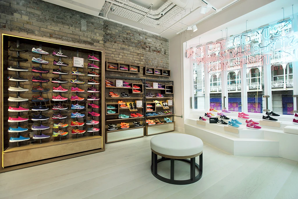Fashion Style Sports Shop Decoration Small Shoe Store Design interior design decoration for shoe shop