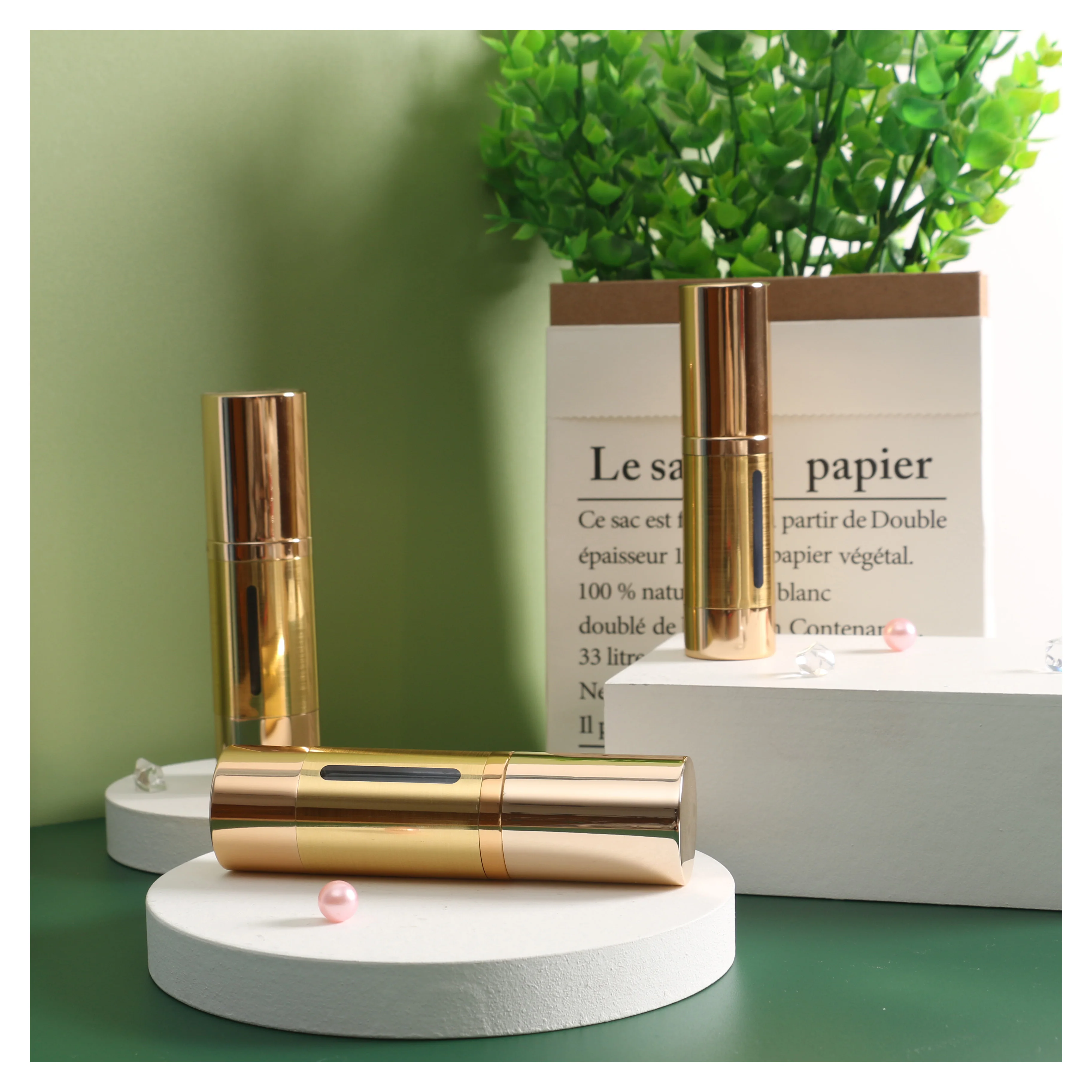 Low MOQ Free Sample Aluminum Airless Essential Oil Empty Pump Emulsion Bottle