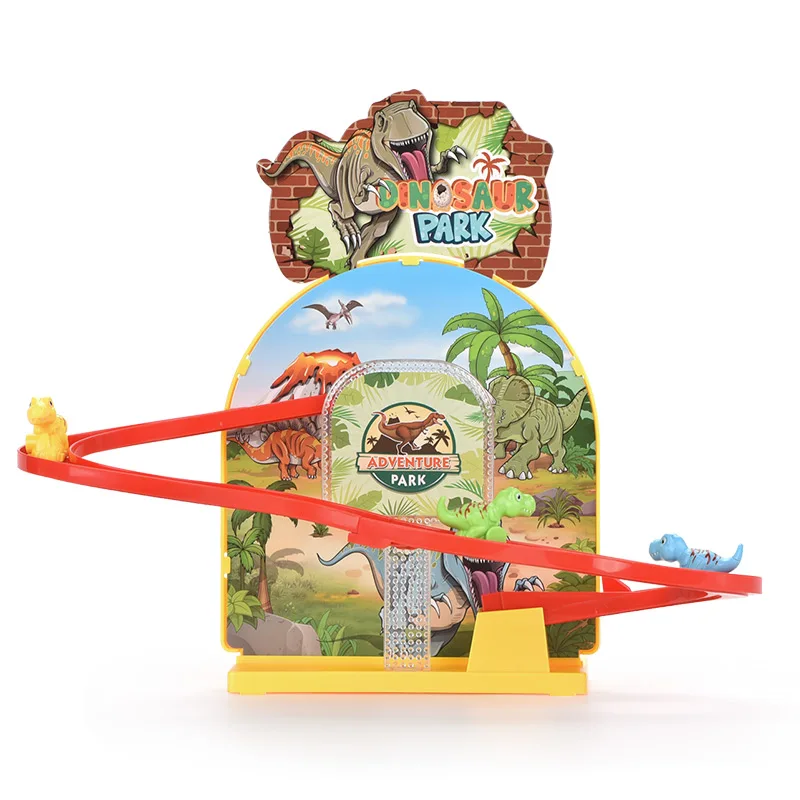 DIY Assemble Electric Track Toys Magnetic Suspension Dinosaur Slide Puzzle Track Toy Jump Into The Slide With Light And Music
