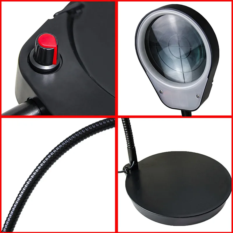 Bench magnifiers optical glass lens 38 LED metal hose lamp multi-purpose magnifying glass
