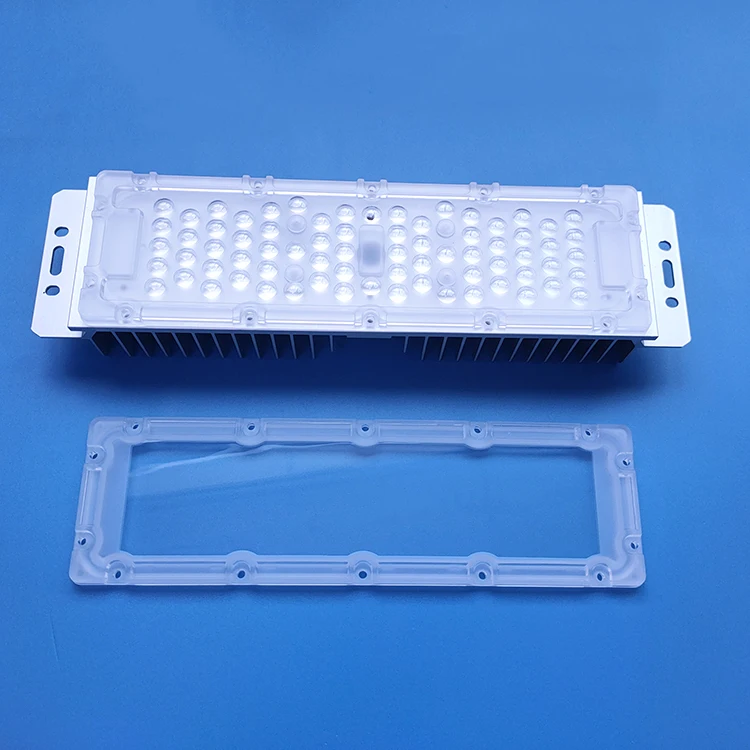 outdoor optical 72w PC material plano-convex 70x140 degree smd 3030 led street light lens