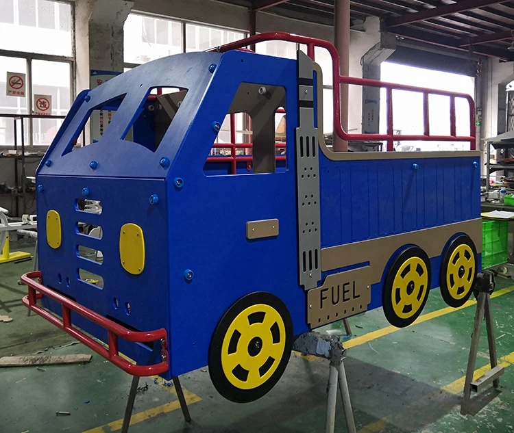 Qiaoqiao small kindergarten outdoor rocking toys spring rider cars kids bus design playground equipment outdoor for children