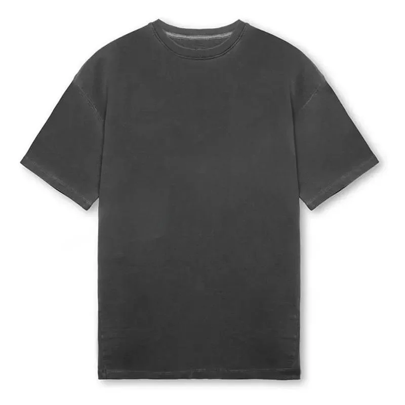 Oem Custom T Shirt Manufacturer Drop Shoulder Oversized Cotton Acid Washed Blank Black T Shirts For Men