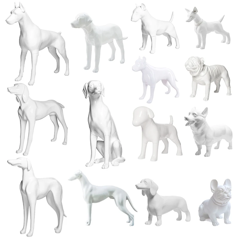 Cheap Dog Props Real Size 1:1 Pet Clothes Pets Leash Display Fiberglass Full-Body Dog Mannequin