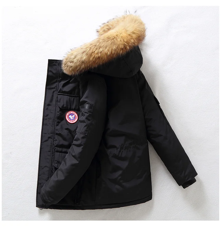 Outdoor thick European Cotton canada Jacket for Men and women The Long Section Of Winter Cold Hooded coat goose Jacket