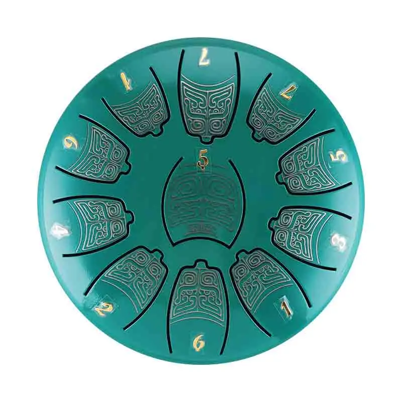 Made in China high cost performance engraving lake blue 6 inches 11 tongues Tank Handpan hank drum  Steel tongue drum