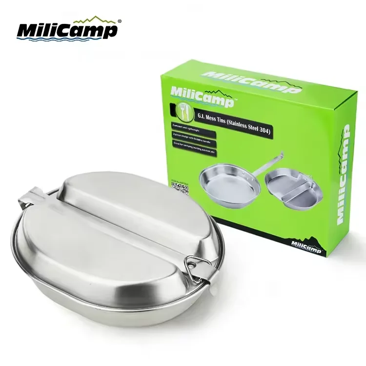 Spot custom hot selling camping cookware stainless steel lunch box lunch box canteen tableware set