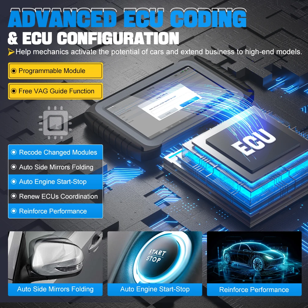 Новый XTOOL IP919 двунаправленный диагностический инструмент с FCA DoIP OBD2 автомобильный сканер IMMO 42 + функции автомобиля аппарат