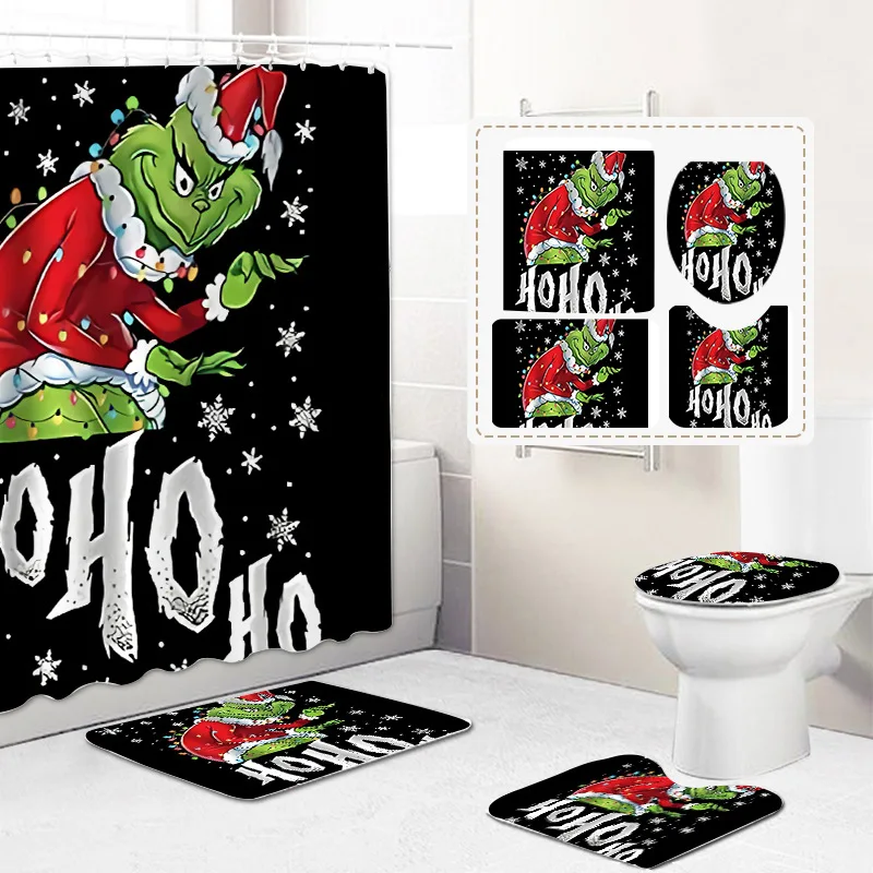 Custom African American Shower Curtains 4 PCS Printing Luxury Shower Curtain Set Bathroom 3D