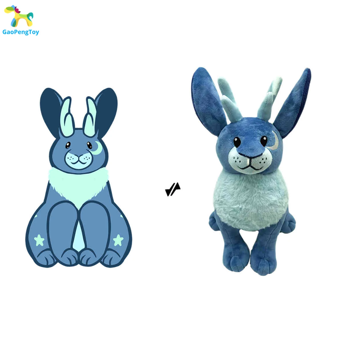 Custom Soft Stuffed Animal Plush Toys Add Noise Maker Custom Plushie Luminous Embroidery Thread Rabbit toys