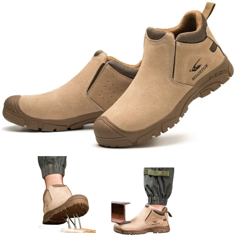 Safety shoes for welding hot selling welding safety boots shoes leather EHS Safety coating machines workshop no lace work boots