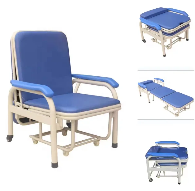 Convertible Attendant Chair medical reclining sofa chair folding patient accompany chair