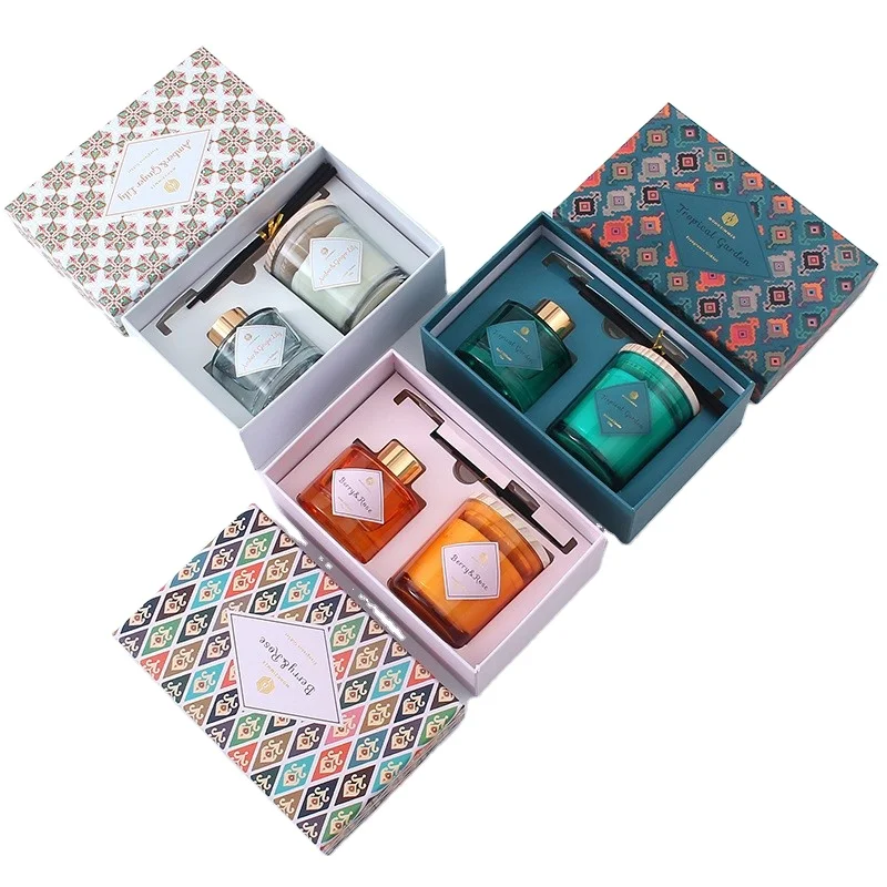 Elegant Wedding or Party Favors Popular Glass Cup Rattan Aromatherapy Wax Scented Candle