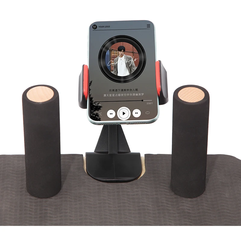 Amazon hot selling plank board core trainer yoga wooden balance boards gym fitness equipment home board with phone holder