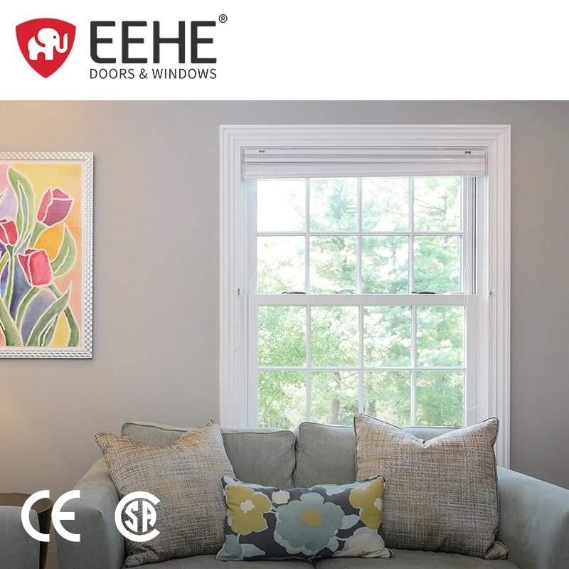EEHE Single-hung Impact-resistant Aluminum Alloy Casement WindowRainproof Engineering GlassDouble-hung Window