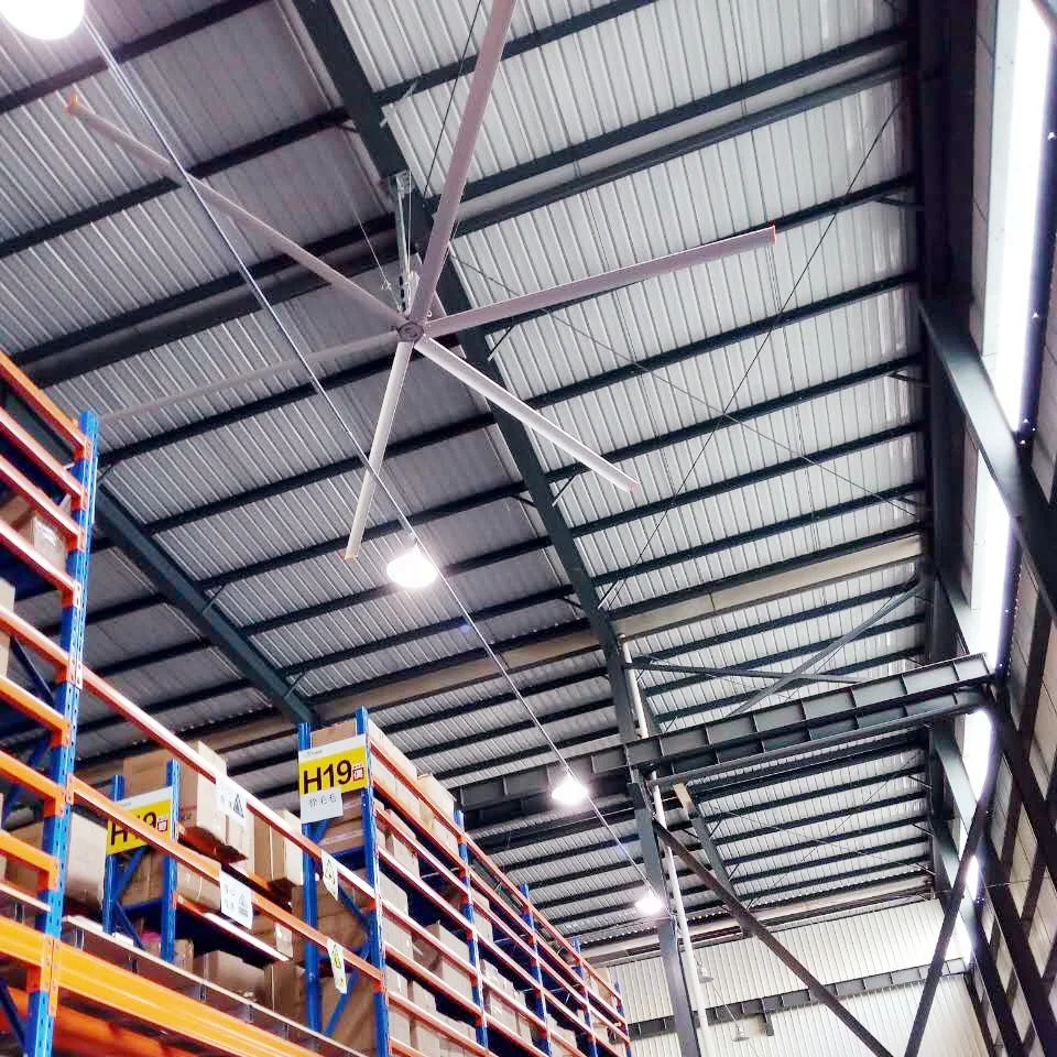 Большой промышленный гигантский потолочный вентилятор HVLS для промышленного использования, 20 футов, 6,1 м