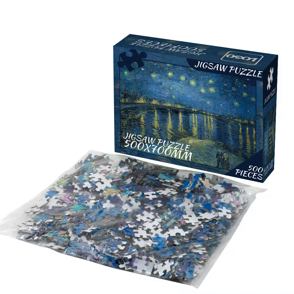 Custom Shape High Quality Jigsaw Puzzle Eco Friendly Paper Cardboard 500 1000 Pieces Jigsaw Puzzle Game