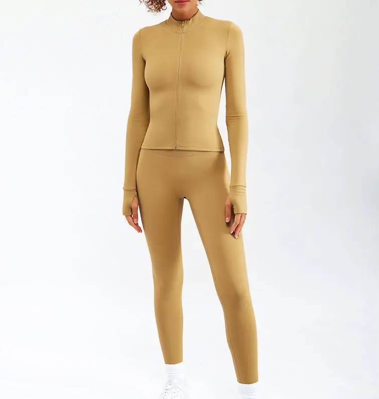 WQ120 Autumn and winter yoga wear women long sleeve gym training running breathable fitness clothes