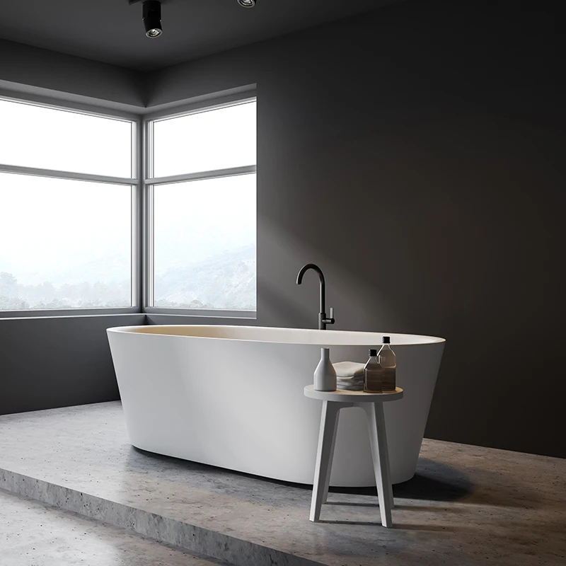 Высококачественная Роскошная современная напольная мраморная ванная душевая Ванна Акриловая каменная