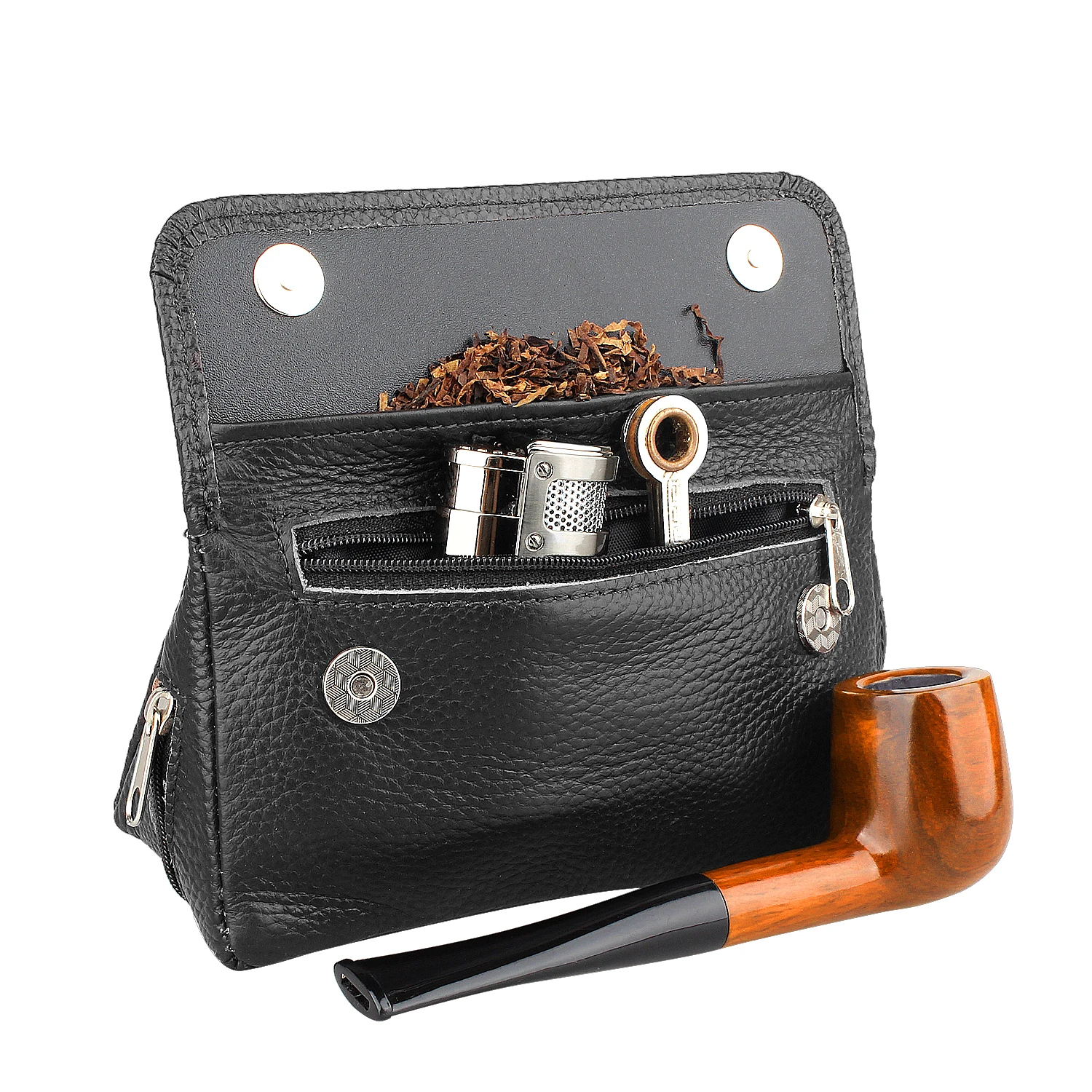FIREDOG Custom Logo Smoking Tobacco Pipe Bag Leather Tobacco Pouch
