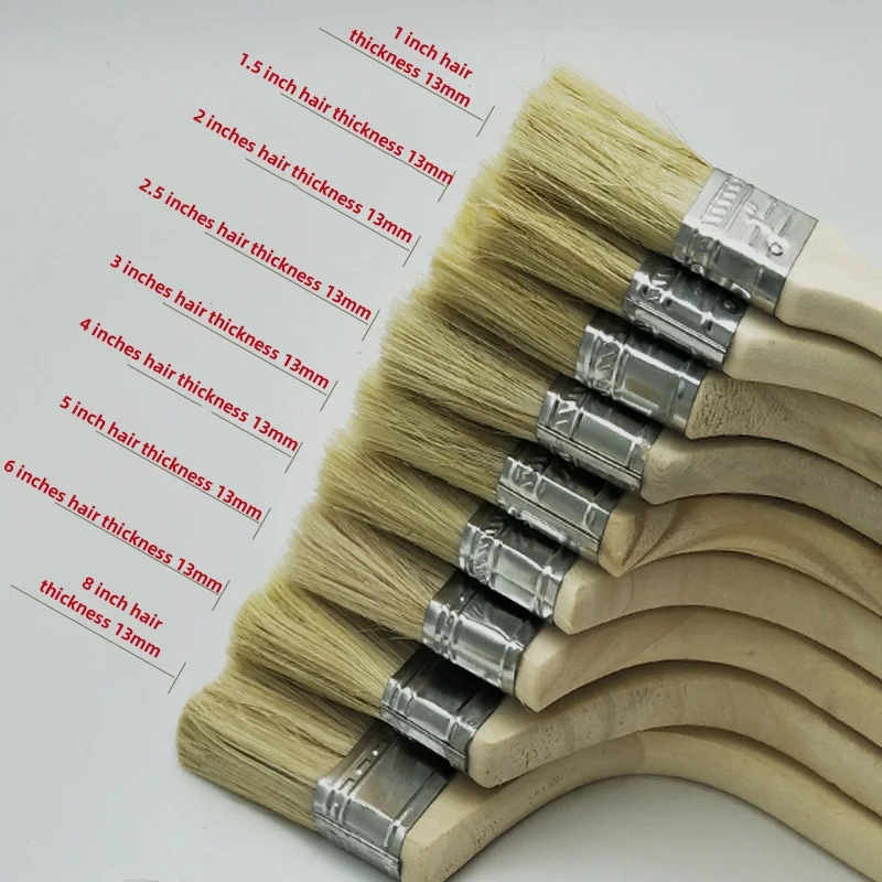 Hot selling Wooden handle paint brush, bristle wooden handle brush, caulking agent brush, barbecue Brush Cleaning Broom