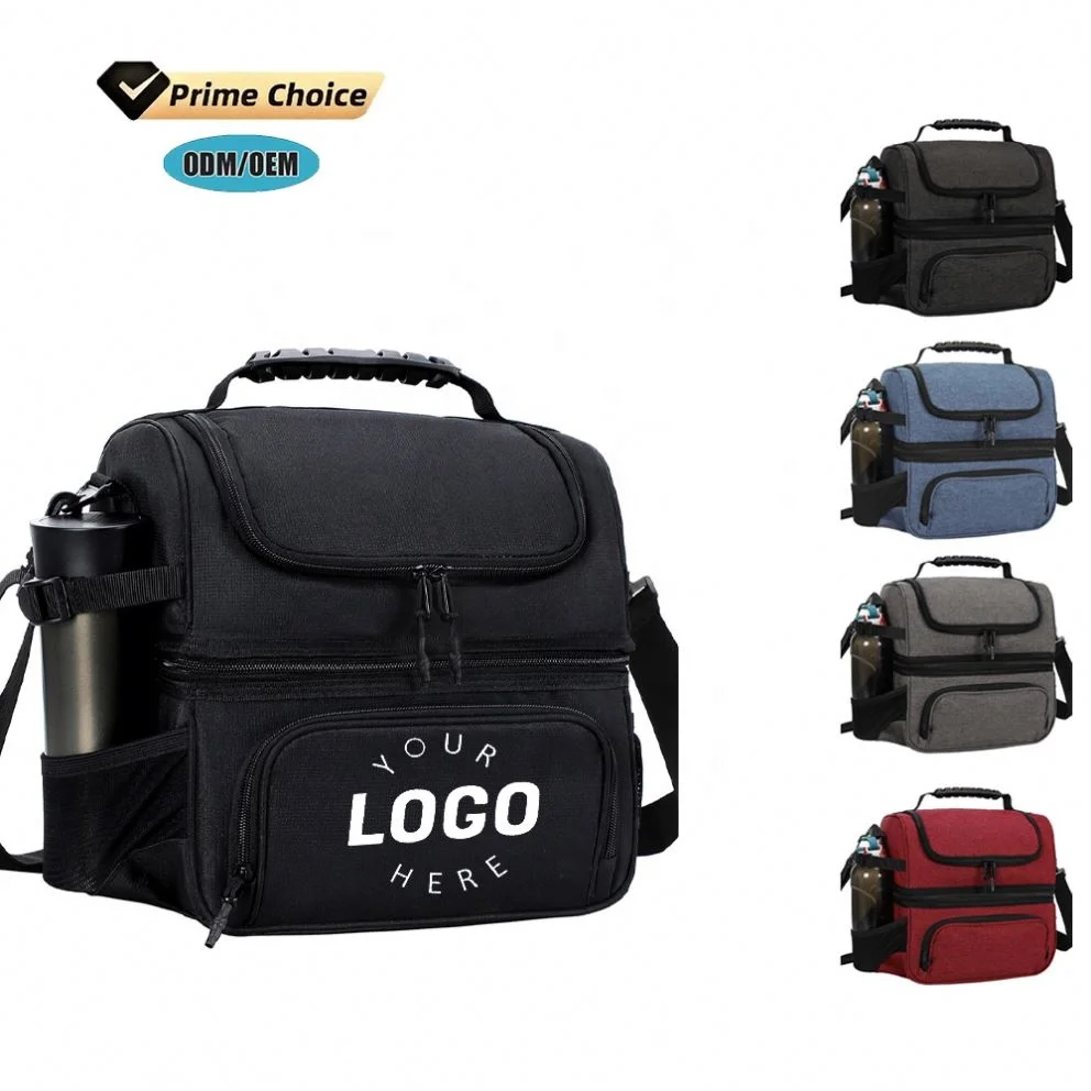 BSCI Custom Heat Sealed Freezer Pack Lunch Bag Insulated Marine Cooler Bag Two Compartments With Tableware Holder