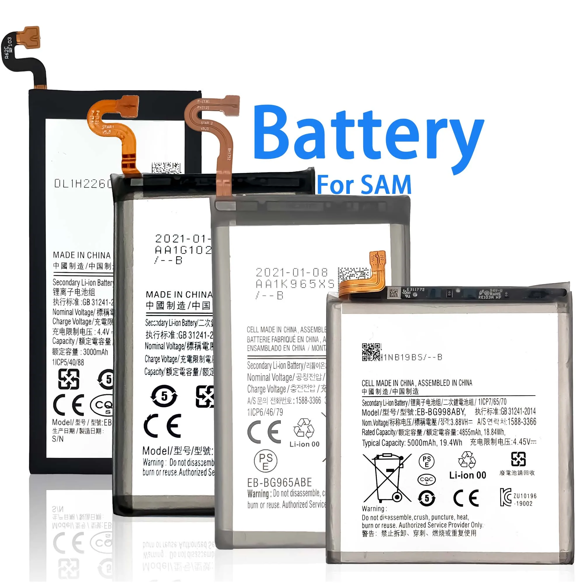 original quality battery for Samsung S6 S6E S6E+ S7 S7E S8 S8+ S9 S9+ S10 S10E S10 Lite S10+ S20 S20+ S20 FE S21 S21+ S21 ultra