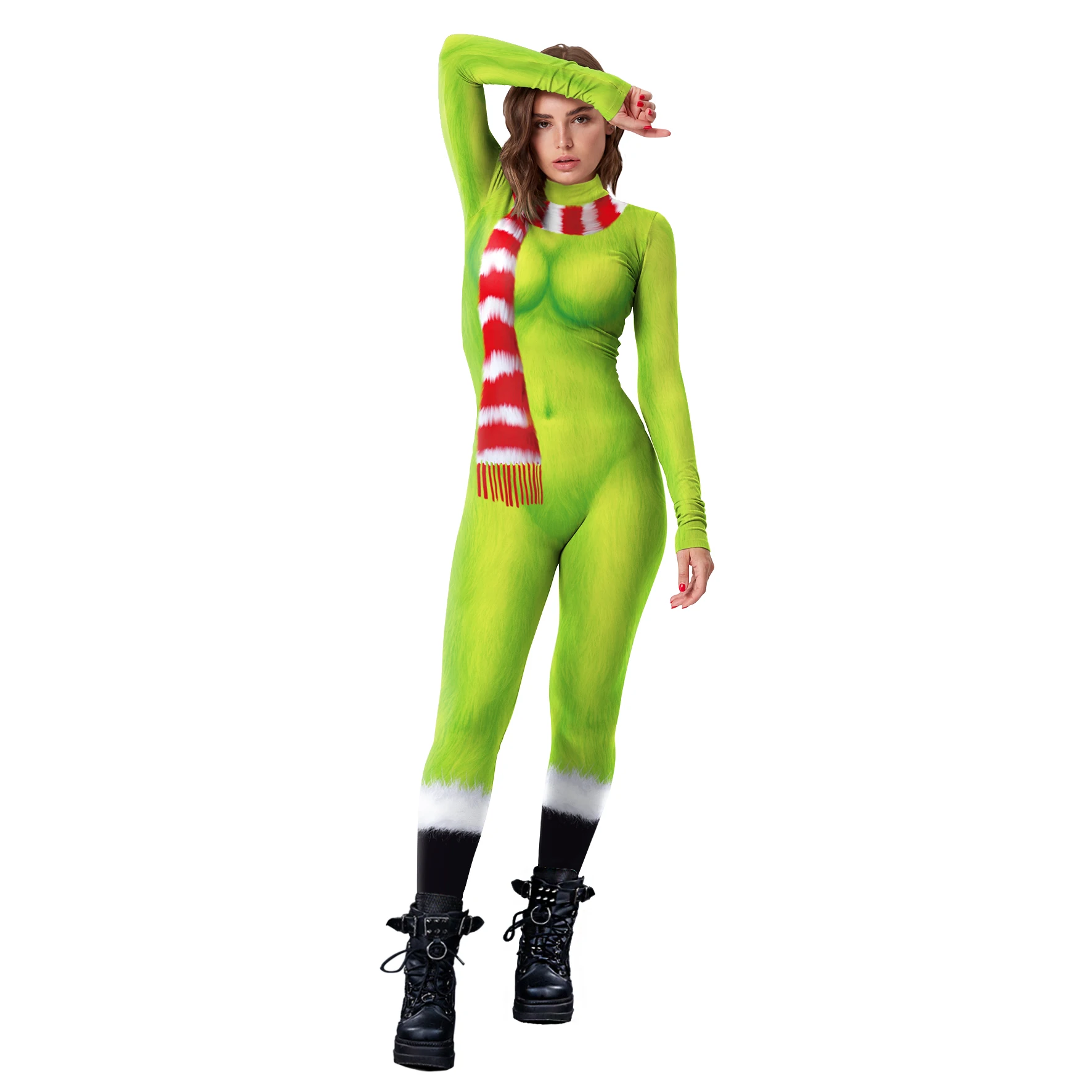 Nadanbao wholesale party jumpsuit anime Cosplay Costume Halloween zentai carnival Women Jumpsuit green  bodysuit adult catsuit