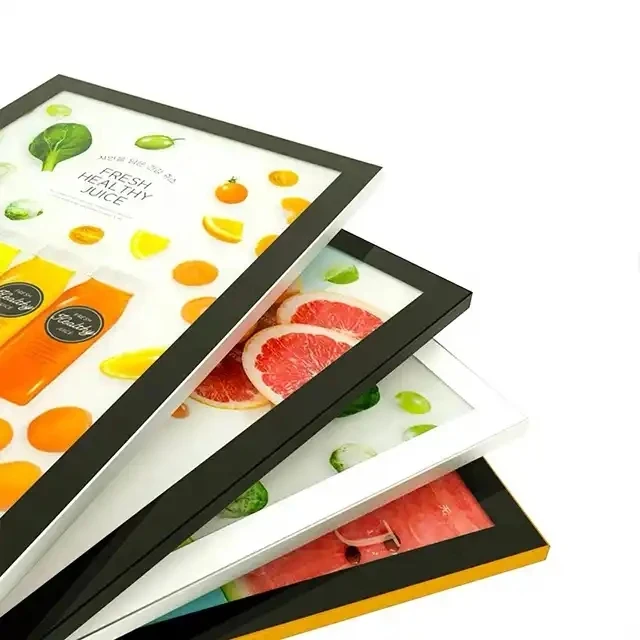 A1 A2 A3 photo frame tempered glass panel luminous restaurant led order menu display slim light box board