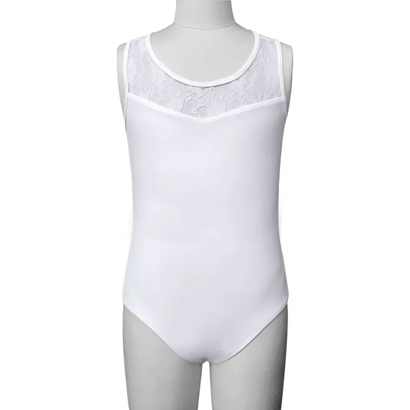 Dttrol High quality professional Lace Ballet kids dance leotard sleeveless children gymnastics leotards with skirts  kids