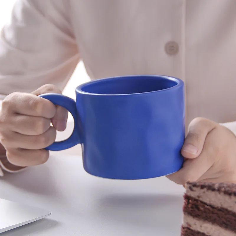 This Nordic Klein blue milk ceramic mug with irregular ears is one of the most popular coffee mugs on Instagram