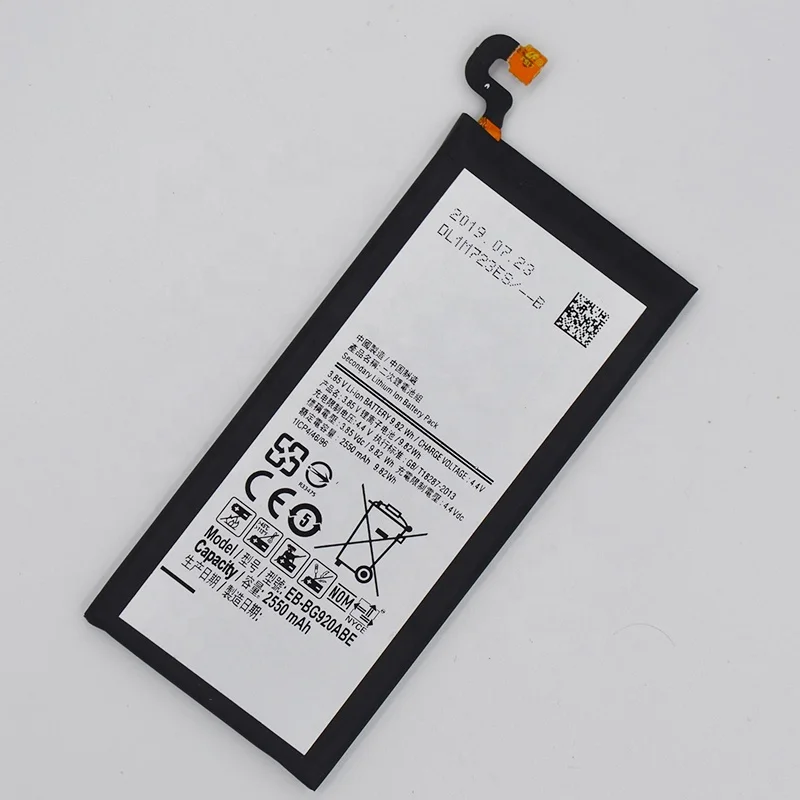 
Wholesale lithium ion polyme cell phone battery 2550mAh 3.85V battery for s6 