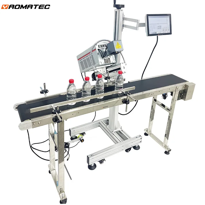 Production Line Flying 37W CO2 Laser Marking Machine Expiry Date Batch Code Laser Printer for Plastic Bags Cable Wire PET Bottle