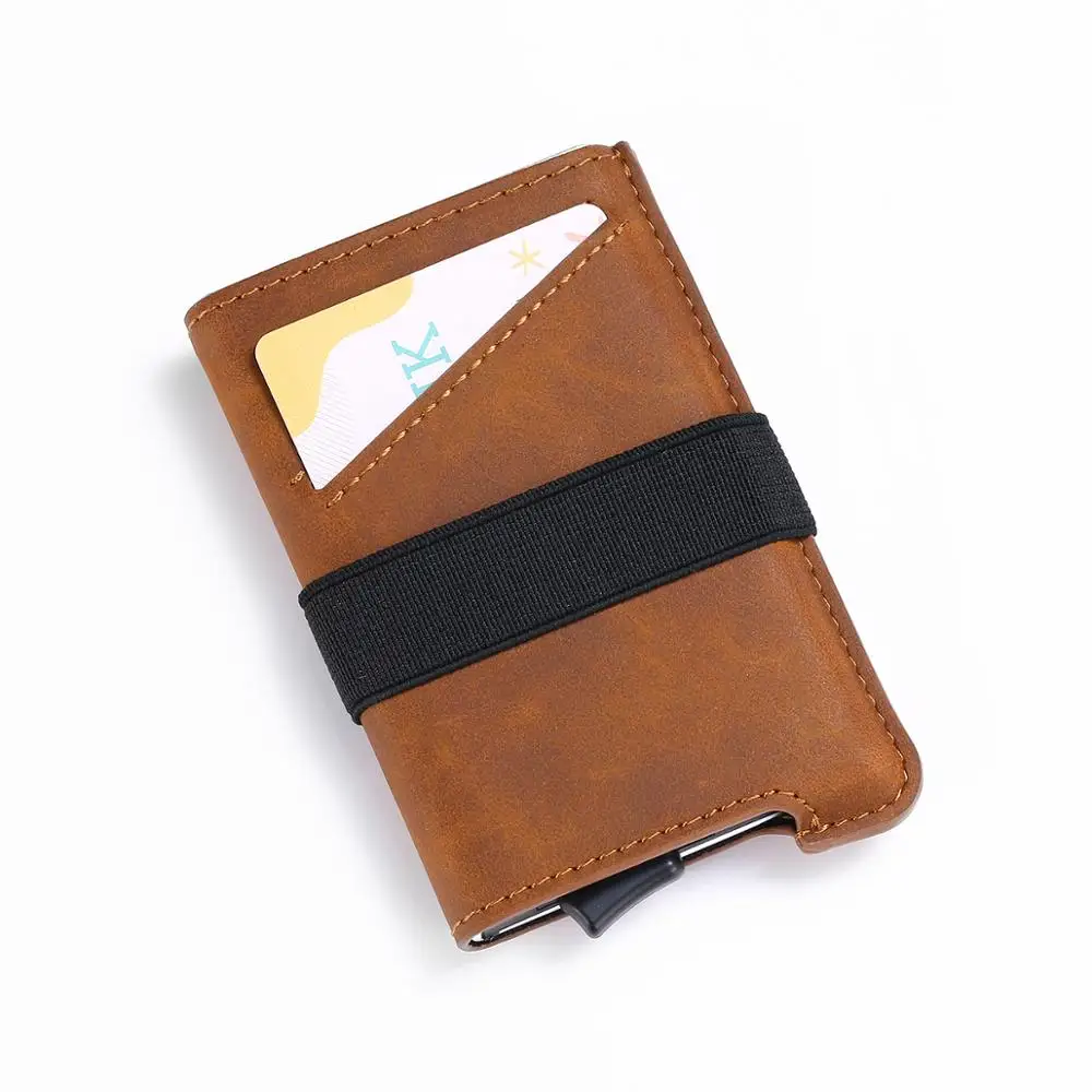 
2020 hotsale Wholesale Amazon Best Seller RFID Blocking Men Leather Aluminium Business ID Credit Card Holder Wallet for Men 