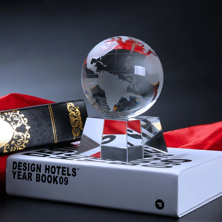 Мир стекла Хрустальный глобус на основание постамента