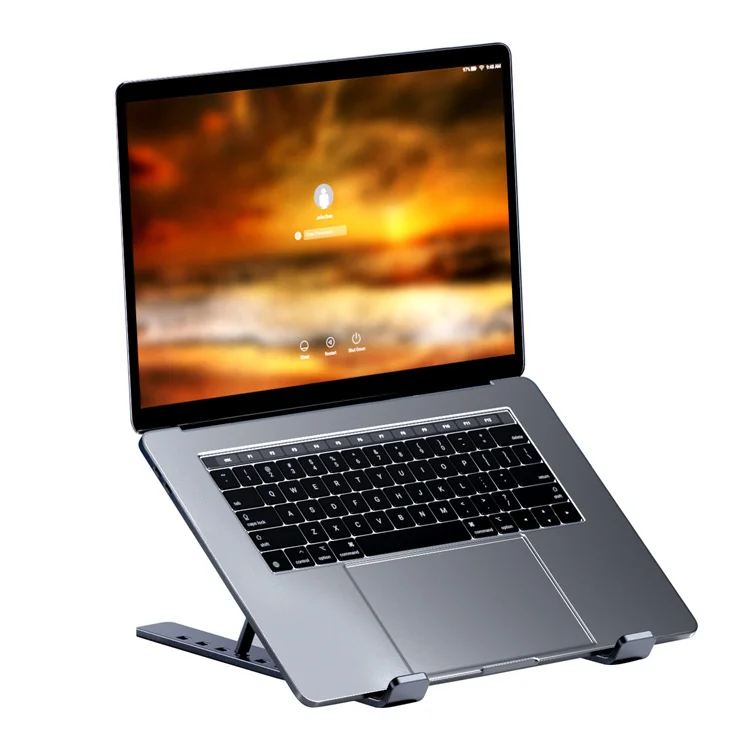 Aluminum Alloy + Silicone laptop stand adjustable portable stand for laptop cooling stand