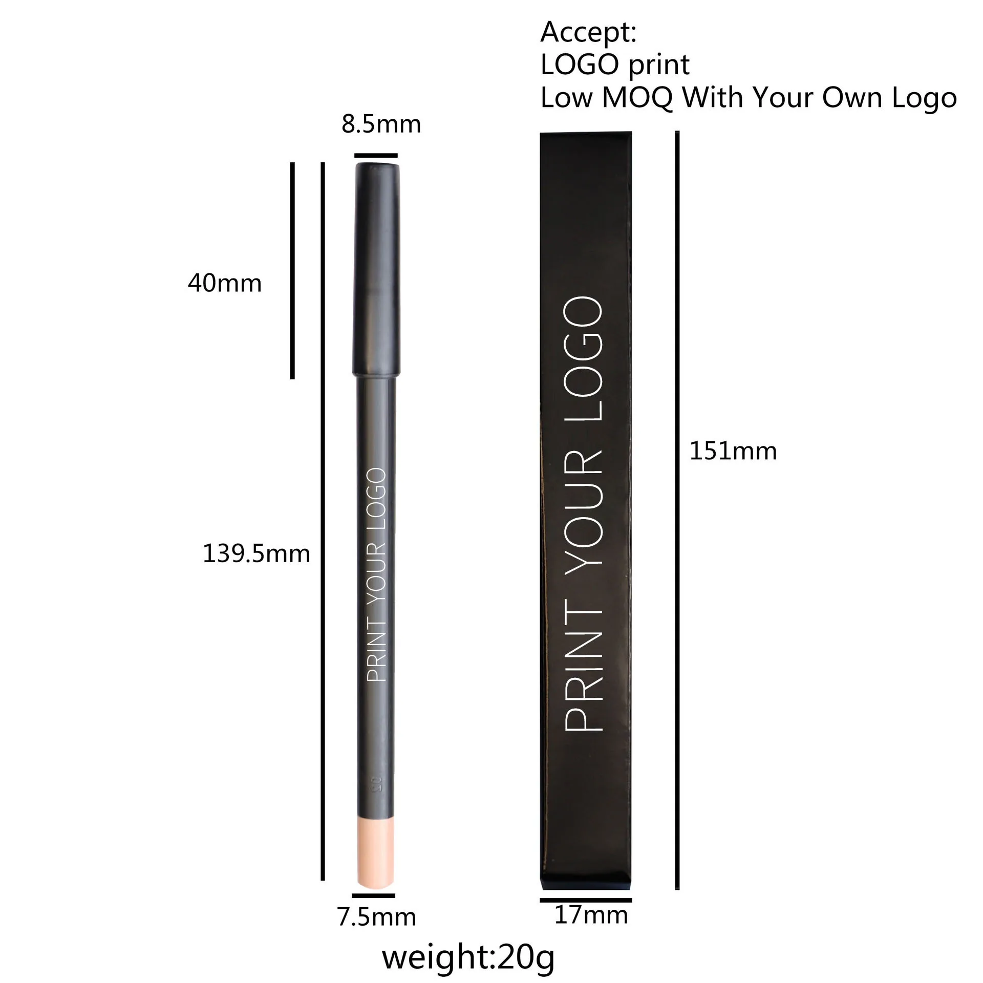 Low moq private label matte natural waterproof lip liner high pigment customized lipliner pencil