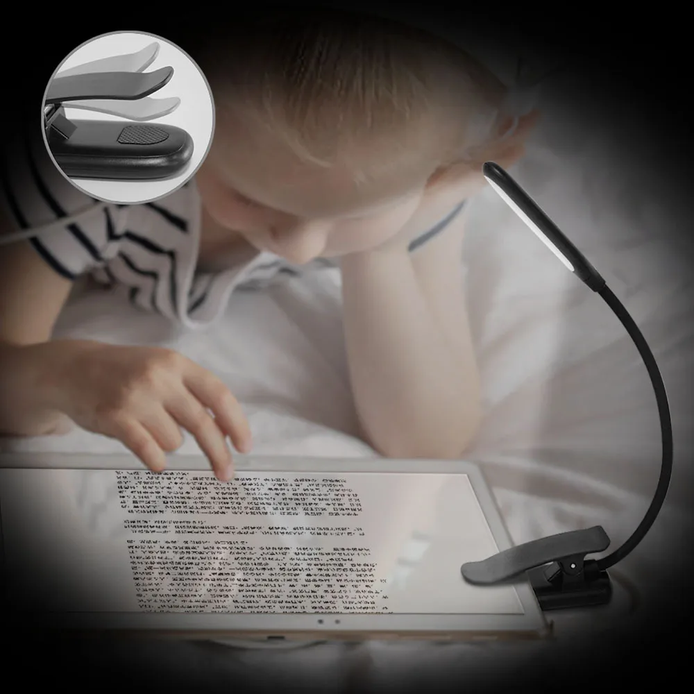 Factory Direct Sale  Free Sample 14 Led Rechargeable Portable Mini Flexible Book Lights for Reading in Bed