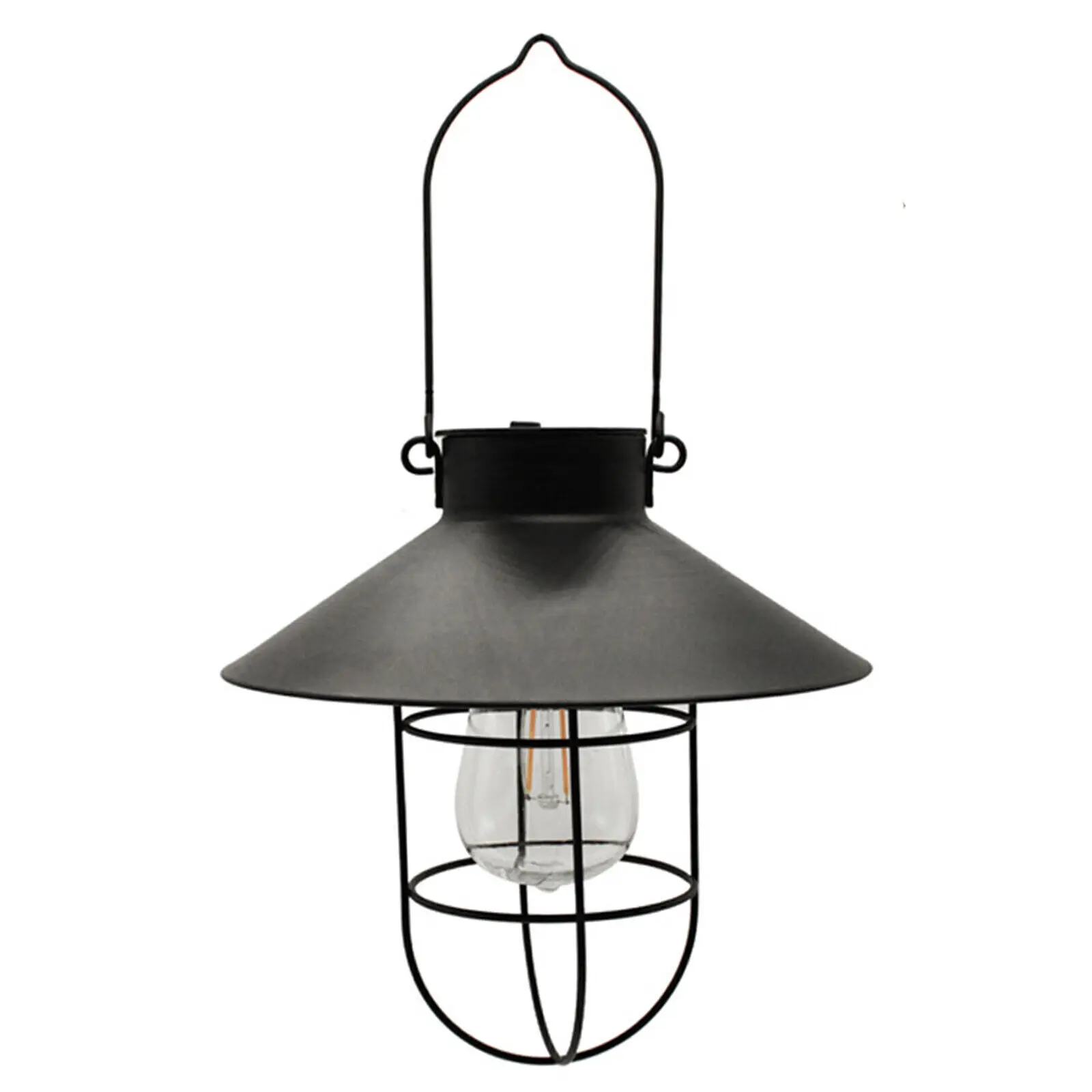 LED Solar Hanging Lights Lanterns Shepherds Hook Metal Pole with Shepherd Hook Outdoor Solar garden light