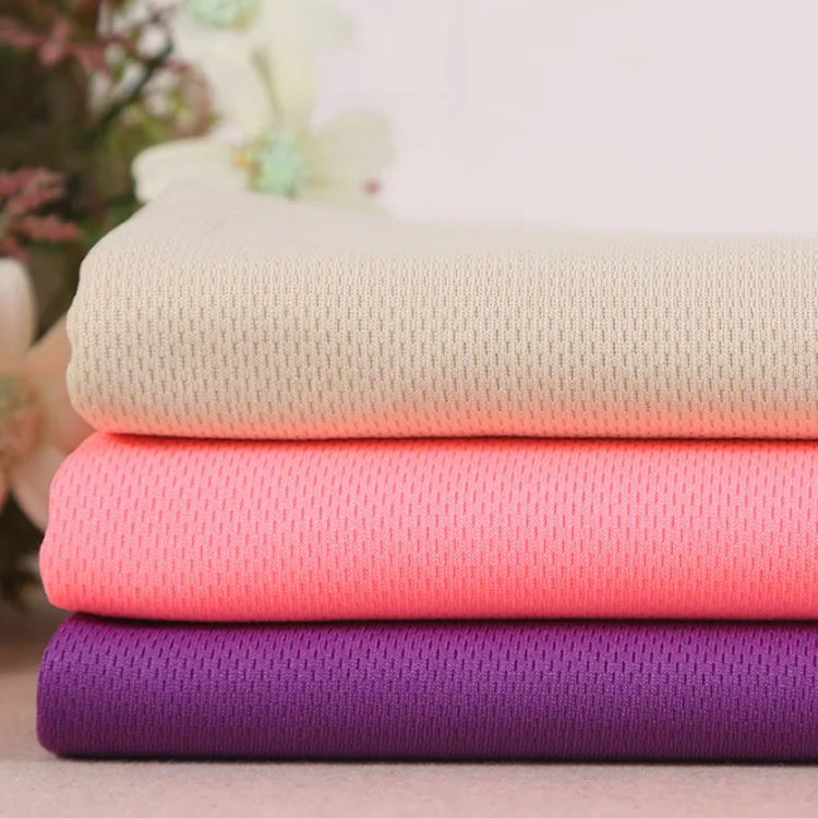 100%polyester Bird Eye Weft Knitted Mesh Pique Fabric Sports School Uniform Lining Fabric