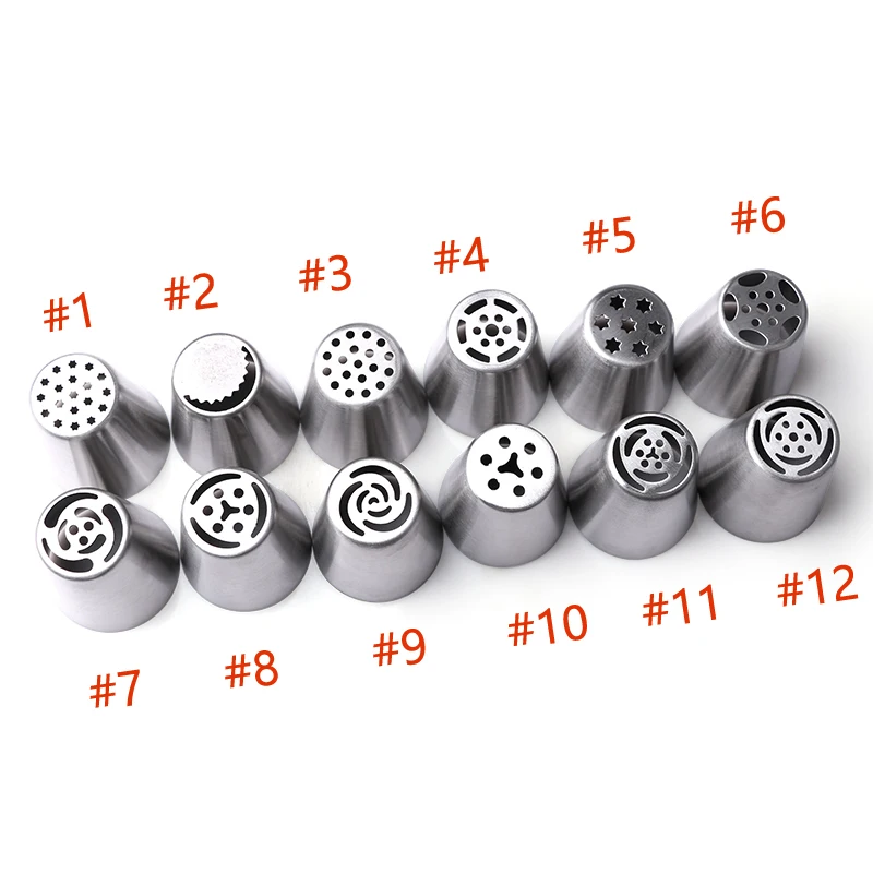 All types nozzles Amazon ebay top sale Stainless Steel Cake Decorating Icing Tips DIY Pastry Tubes Cookies Making Russian Nozzle