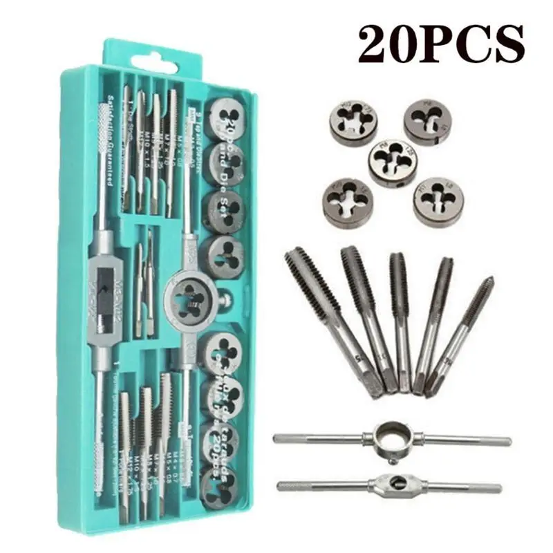 Auto Tools Die Tap Threading Right Hand Metric Wrench Die Set Screw Extractor Die Adjustable Tap Wrench Thread Tap and Die Set