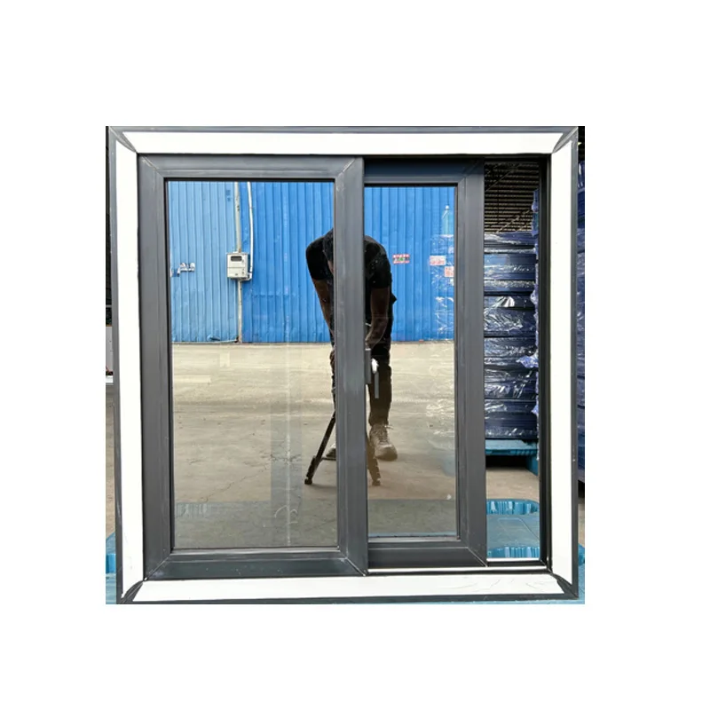 Factory New High Security sliding window Small Size Horizontal Plastic window Double Glazing Pvc windows