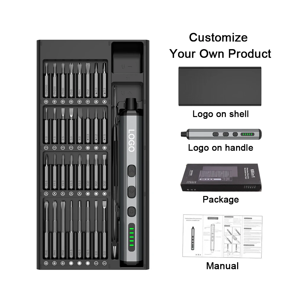 68 In 1 High Quality Cordless Electric Screwdriver Set Magnetic Electronics Repair Tool Kit for Laptop Camera Watch