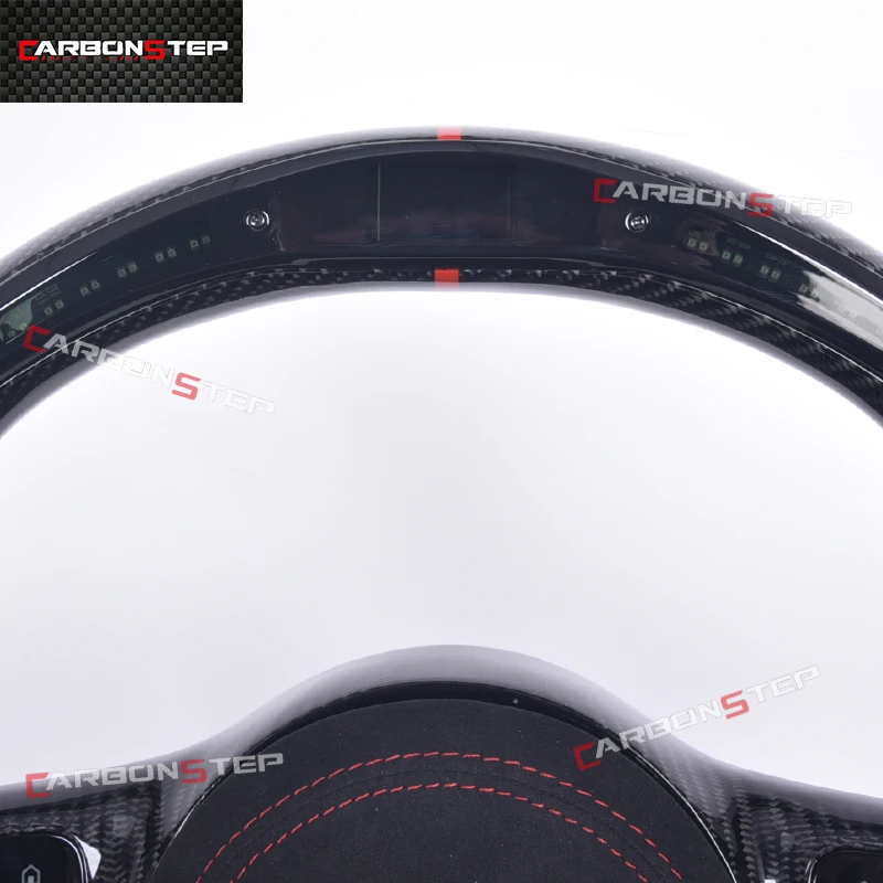 Car LED Steering Wheel For Mercedes Benz AMG S Class W124 W221 W166 C300 E Class C350 CLAS550 W203 Carbon Fiber Steering Wheel