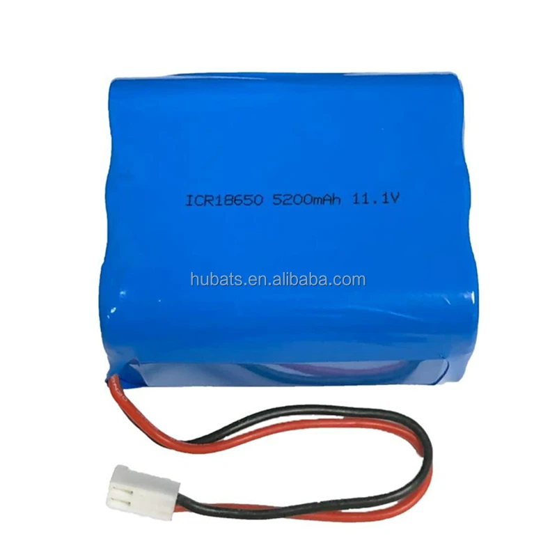 HUBATS 11.1V 5200mAh 6 Cell Lithium ion 18650 57.72Wh Rechange Battery Pack with 2 Pin MTA-100 Connectors