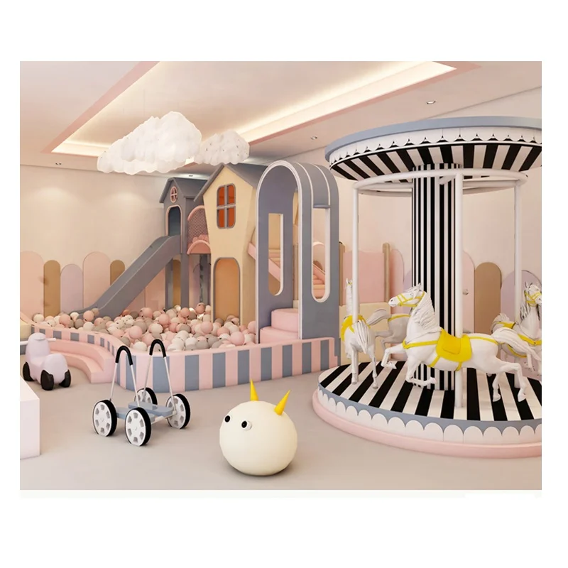 sale high quality children indoor playground soft play equipment naughty castle and trampoline park entertainment Facility