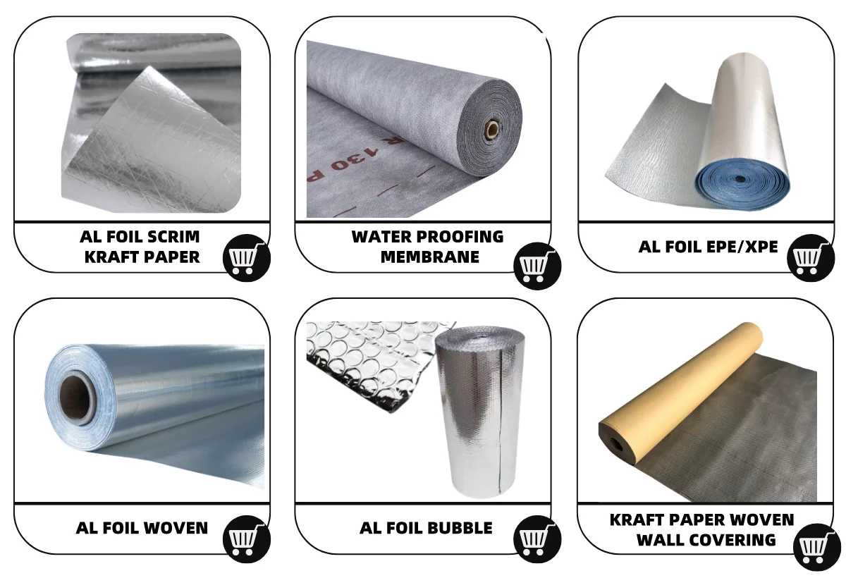 Roof Sarking Insulation Sheet Reinforced Facing For Rock Wool/ Glass Wool Surface Roof Thermal Insulation Layer
