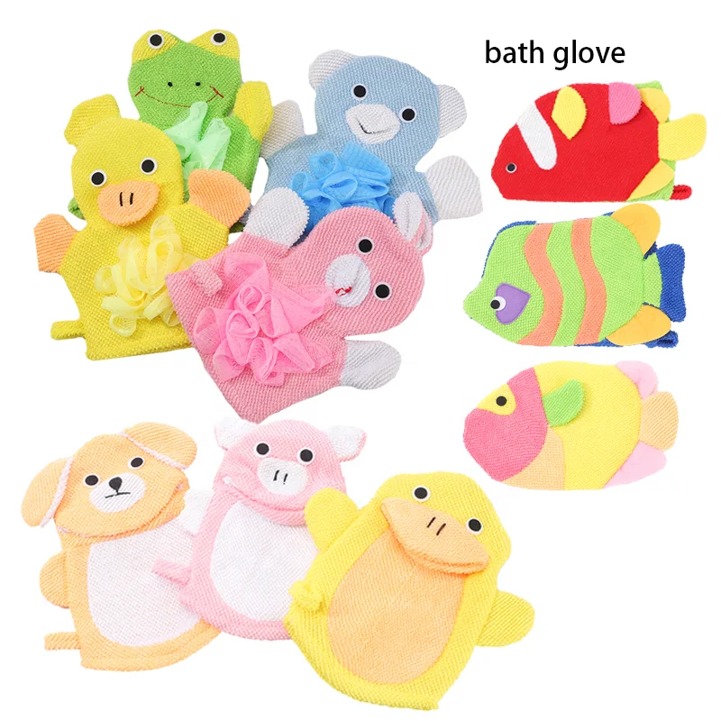 Wholesale Custom Animal Shape Cotton Wash Bath Brush glove