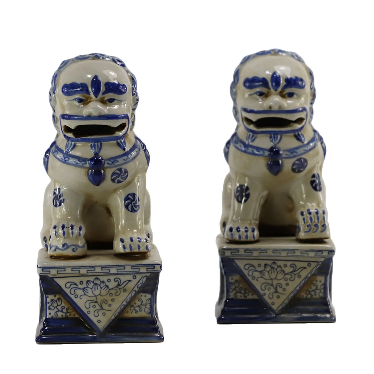 Synwish Custom Staffordshire репродукция король Чарльз спаниель синий и белый цвет антикварная керамическая собачья скульптура орнамент